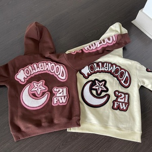 Sweat à capuche en chenille épaisse personnalisé OEM pour homme, coupe oversize, en coton French Terry, avec patch brodé 3D et impression numérique - Product Image 2