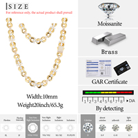 Collier chaîne cubaine Miami de luxe pour homme, plaqué or 18 carats, avec croix et symbole de l'infini, entièrement serti de moissanite VVS, style Hip Hop