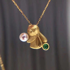 Colgante DIY de Plata S925 con Cuentas de 6-7mm, Accesorio de Collar Sencillo con Conejo Vacío, 10534 Dijes, Accesorios de Perlas WENCHI China - Product Image 1