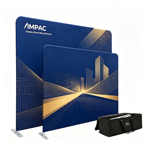 Support d'affichage publicitaire pliable rapide en alliage d'aluminium avec toile tendue pour stand <span class=keywords><strong>de</strong></span> salon professionnel et conférence - Product Image 2
