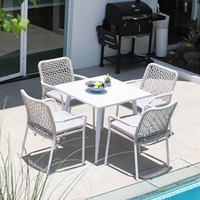 Table à manger carrée moderne de luxe, plateau en MDF blanc avec pieds en bois de hêtre, table compacte pour quatre personnes, pour la maison, le café, le restaurant, meubles