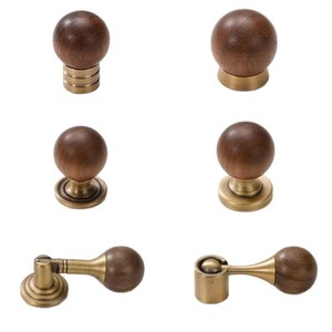 Giá Rẻ Rắn Gỗ Óc Chó Và Đồng Nhỏ Bóng Tủ <span class=keywords><strong>Knobs</strong></span> Tủ Quần Áo Bằng Gỗ Ngăn Kéo Đồ Nội Thất Phần Cứng Tay Nắm Cửa - Product Image 5