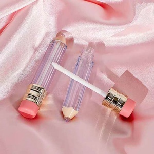 Contenant vide carré rose de 5 ml pour brillant à lèvres, flacon à lèvres rose doré avec applicateur - Product Image 3