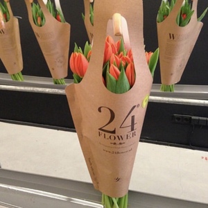 Florista tienda dedicada atractiva flor venta decoración de papel Kraft personalizada impresa flor bolsa con mango - Product Image 3