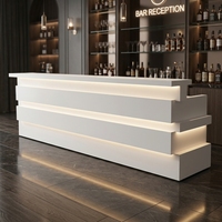 Comptoir de bar moderne en pierre solide blanche, petit et durable, pour bar à domicile, restaurant, club, hôtel