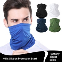 Syal Sutra Susu Pelindung Sinar Matahari Lintas Batas, Masker Wajah Bersepeda Luar Ruangan, Handuk Bernapas, Syal Leher Olahraga, Memancing, Mendaki Gunung