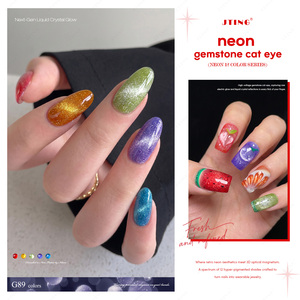 เจลทาเล็บแมวตาแมวสีนีออน JTING ขายส่ง ชุด 12 สี ปราศจากสาร HEMA&TPO พร้อมกลิตเตอร์แม่เหล็ก รับผลิตแบรนด์ส่วนตัว - Product Image 5