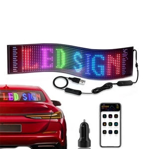 5V lập trình RGB <span class=keywords><strong>LED</strong></span> ma trận pixel Bảng điều chỉnh linh hoạt quảng cáo RGB Scroll bảng tin cho xe phía sau cửa sổ phụ kiện mới - Product Image 2