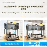 Égouttoir à vaisselle multifonctionnel double en acier moderne, support de rangement pour évier de cuisine, étagère de drainage pour armoire, outils de nettoyage