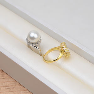 Colgante de Loto de Plata S925 y Base Vacía para Perla de 11-12 mm, Suministros de Abalorios para Mujer, Semi-Acabado, Anillo y Cadena 1312, Accesorio - Product Image 4