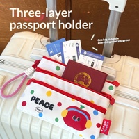 Porte-cartes d'identité en cuir original Tengyi, motif dessin animé, pour passeport, billet d'avion, carte d'identité étrangère, petit sac portable et pliable