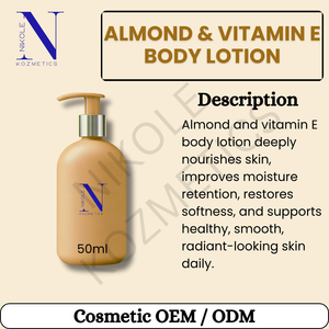 Lotion hydratante pour le corps à l'amande et à la vitamine E, formule légère pour les soins quotidiens de la peau, hydratation intense et peau saine et éclatante - Product Image 6