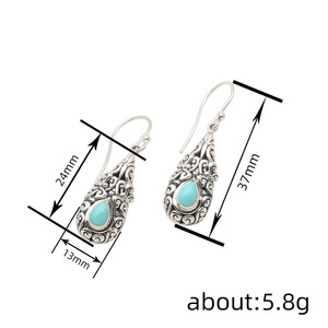 Orecchini Pendenti Vintage a Goccia con Motivo a Nuvola per Donne, Gioielli Artistici ed Eleganti alla Moda - Product Image 4