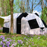 Tente panda de camping gonflable à colonne d'air intégrée à deux chambres adaptée au pique-nique en plein air