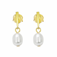 Boucles d'oreilles pendantes élégantes en argent sterling 925 avec perles d'eau douce naturelles pour femmes