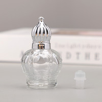 Bouteille de parfum fantaisie Attar 15ml couronne rouleau sur bouteille arabe arabe luxe Oud parfum bouteille d'huile essentielle avec boule roulante