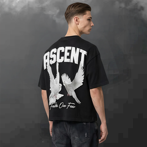 เสื้อยืดวินเทจสั่งทำพิเศษ ผ้าคอตตอนหนา 300GSM ทรงโอเวอร์ไซส์ ทรงบ็อกซี่ ตัดสั้น พิมพ์ลายกราฟิก เสื้อยืดผู้ชาย - Product Image 1