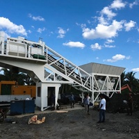 Centrale à béton mobile 35m3/h YHZS35, station de malaxage de béton portable avec cabine de commande