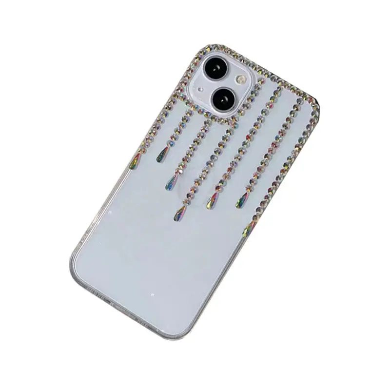 2024 Modedesign Bling Diamant Kristall Glitzer transparente Telefonhülle Silikon Diamant Telefonhülle für Iphone 15 14 13 Pro