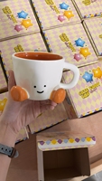 Tasse à café en céramique en forme de pieds mignons, 301-400 ml, motif dessin animé, nouveauté, pour la maison, le bureau, les fêtes, les cadeaux de festival, vente en gros