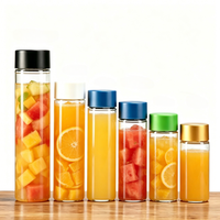 Bouteille en verre cylindrique pour jus, lait, thé, eau VOSS, avec bouchon à vis et logo personnalisé, vente en gros