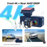 Caméra de tableau de bord 4K OEM ODM Mini 2 voies avec Wi-Fi, caméra avant 4K et caméra arrière 1080P double canal pour voiture