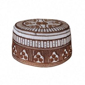 Chapeau de prière islamique universel pour hommes et femmes musulmans, chapeau en coton rayé respirant pour les quatre saisons - Product Image 4