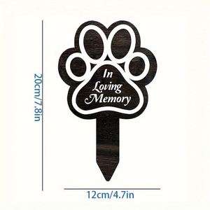 <b>Memorial</b> Funeral <b>Plaque</b> With Art Deco Design for Cemetery or <b>Garden</b> Yard Decoration Features Pet Footprint Insert - Product Image 1