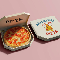 Boîte à pizza rectangulaire en papier de nouvelle conception 2025, personnalisée, 8, 10, 12, 14, rose, avec des matériaux recyclables