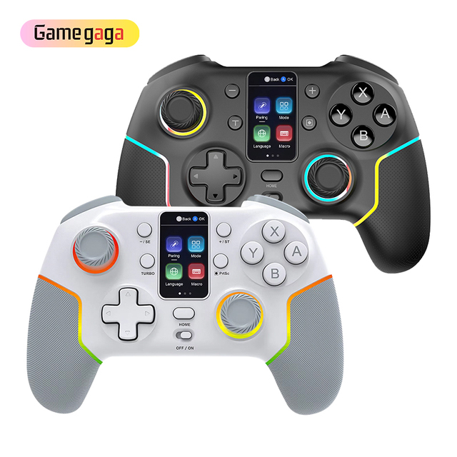 Gamegaga 2512-K8 Intelligent Screen Wireless Android Game Controller RGB Lighting Six-Axis Gyroscope Supporting /PC/Mobile