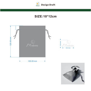 Pochette en daim à cordon de serrage ODM, sac à main réutilisable pour lunettes de soleil et bijoux, gris avec intérieur rembourré, vente en gros, recyclable - Product Image 5