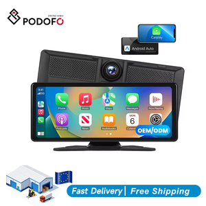 Podofo Moniteur de voiture portable sans fil CarPlay Android Auto 8,1'' DVR, autoradio compatible avec les caméras avant/arrière pour voitures, camions, fourgonnettes - Product Image 1