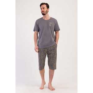 Ensemble Capri à manches courtes pour homme avec poches, col rond respirant, vêtements d'été imprimés - Product Image 4