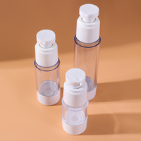 Flacon de lotion cosmétique à pression, flacon pulvérisateur sous vide transparent en AS, flacon d'huile essentielle et d'essence