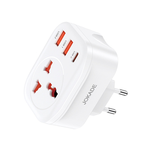 Jokade Travel <b>Adapter</b> 3.4A <b>USB</b> With <b>Usb</b> <b>C</b> And <b>Usb</b> A Ports For International Use - Product Image 4