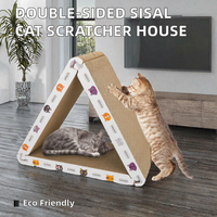 Griffoir de luxe double face pour chat, type cabane en bois personnalisée, en carton/papier, pour chatons, pour l'entraînement et le tranchage des griffes