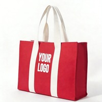 Bolsa de Lona Resistente con Logotipo Personalizado, Bajo MOQ, Bolsa de Compras Reutilizable, Asa Doble, Correa de Hombro Desmontable para el Trabajo Diario
