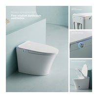 Toilette intelligente avec chasse d'eau automatique, bidet à eau chaude, toilette électronique monobloc avec siège chauffant, lumière nocturne, fonction d'auto-nettoyage