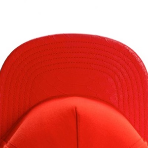 Plain Blank Solid Color <b>Flat</b> Brim Hat with Leather Visor Casual Sports Sun Hat for Adults <b>Men</b> Women Trucker Hat - Product Image 3