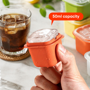 Bac à glaçons PP 50 ml, grands cubes, moule à glace facile à démouler avec couvercle pour café et bar, disponible en 3 couleurs pour la vente en gros - Product Image 3