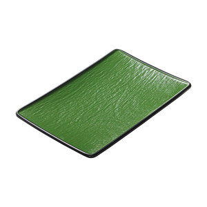 <b>Black</b> Enameled Green Rectangular <b>Plate</b> For Sushi Sashimi Hot Pot Barbecue Food Serving Dish - Product Image 5