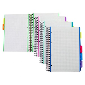 Giá Rẻ 5 Màu Chủ Đề Divider Spiral Binding <span class=keywords><strong>A4</strong></span> Máy Tính Xách Tay Tùy Chỉnh In Ấn <span class=keywords><strong>PP</strong></span> Bìa 200 Sheets Máy Tính Xách Tay Với Pocket - Product Image 2