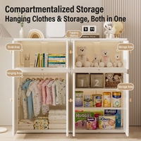 Armoire de rangement pour enfants en plastique, multifonctionnelle, avec compartiments amovibles, armoire pour bébé avec poignées de dessin animé pour vêtements et jouets