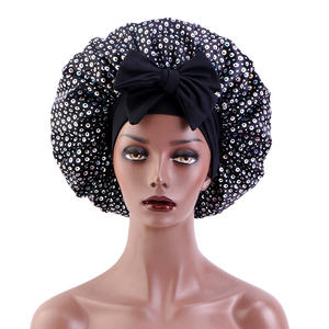 Nouveauté : <span class=keywords><strong>Bonnet</strong></span> de nuit en satin pour femme, long et à queue, monocouche, pour le soin des cheveux, idéal pour les voyages, le <span class=keywords><strong>ski</strong></span> et les sports, avec motif à sequins - Product Image 5