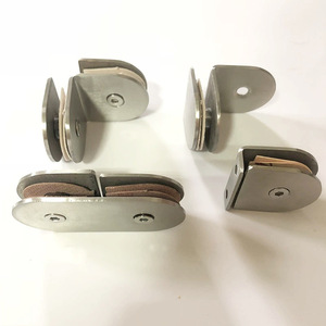 Clip de porte de douche en acier inoxydable poli pour verre incurvé, fixation sans cadre, ensemble de quincaillerie moderne pour salle de bain - Product Image 6