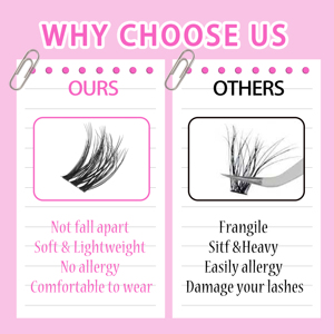 Kit de cils en 3D à marque privée, éventails de volume pré-faits, OEM ODM, cils segmentés, kits d'extension de cils DIY - Product Image 5