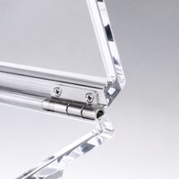 Présentoir à montres pliable en acrylique à 2 emplacements avec coussinets en velours transparent articulés pour salon professionnel OEM CALIC