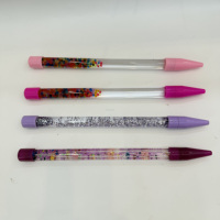 Stylos à bille publicitaires en plastique avec flotteur liquide, remplis d'acrylique, cristaux flottants, paillettes et logo personnalisé