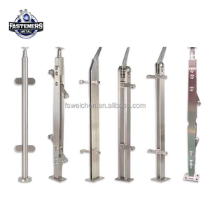 Poteaux <span class=keywords><strong>de</strong></span> balustrade en verre d'acier inoxydable | Supports <span class=keywords><strong>de</strong></span> support <span class=keywords><strong>de</strong></span> main courante <span class=keywords><strong>de</strong></span> garde-corps sans cadre pour l'installation <span class=keywords><strong>de</strong></span> balcon et d'escalier - Product Image 2