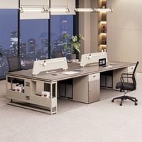 BGZ-241X Ensemble de bureaux et chaises de bureau en bois, design simple et minimaliste, pour 4/6 personnes, poste de travail cloisonné pour employés
